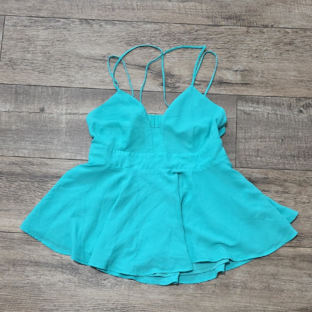 Express spaghetti strap sleeveless peplum blouse